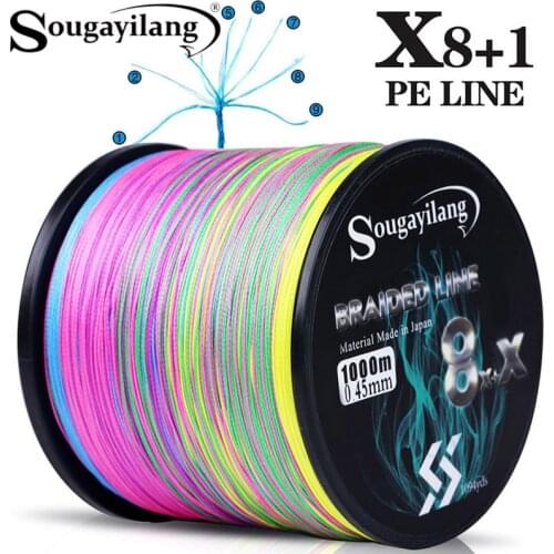 Sougayilang 8x+x 9 Strands Strong PE Fishing Line Wires 300M 500M 1000M Strong Abrasion Resistance Multifilament Fishing Line