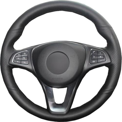 Hand Sewing Car Steering Wheel Cover Wrap Leather Suede For Mercedes-Benz Vito III (W447 ) 15-2020 C180 C200 C260 C300 B200 E200