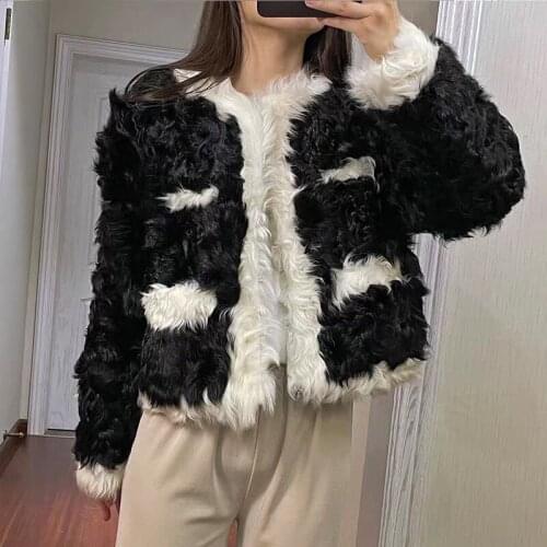 Natural Lamb Fur Women Coat Fashion Winter Superior Quality 100% Lamb Fur Jacket Outerwear Coats H815