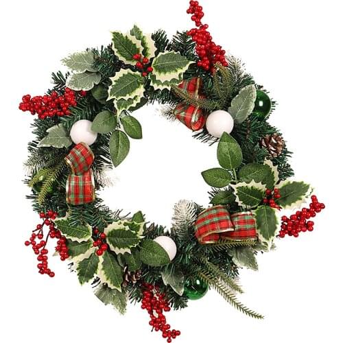 LED Light 50cm Christmas Wreath Christmas Ornament Premium Beautiful Artificial Garland Door Wreaths Party Hanging Agreeable