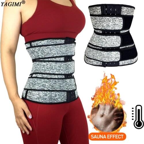 3 Steel Boned Waist Trainer Corset Slimming Sauna Sweat Belt Sport Girdles Modeladora Women Shaper Fat Burning Colombian Fajas