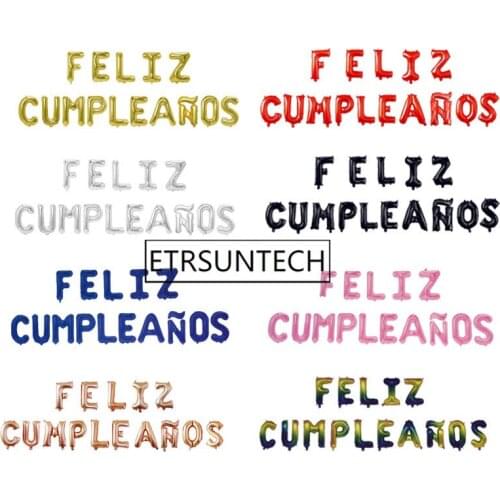 50sets FELIZ CUMPLEANOS Letter Balloons Foil Happy Birthday Alphabet Balloon Birthday Party Decorations