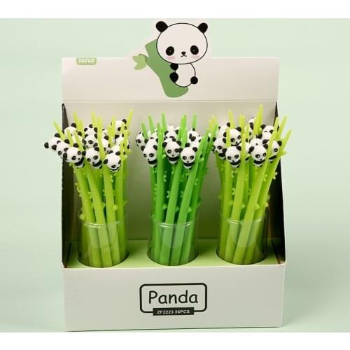 0.5mm Cute Baby Bamboo Panda Soft Rubber Cute Gel Ink Pen School Office Writing Supply Novelty Gift Stationery Student Prize