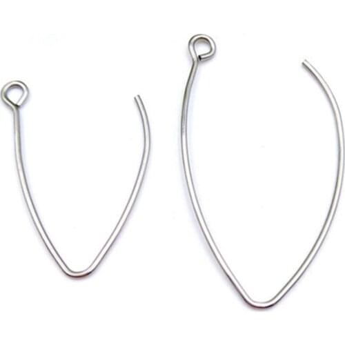10pcs Stainless Steel Earring Hooks Ear Wires Findings Metal Steel Color Earring Hooks For DIY Jewelry Making Length 30/40mm