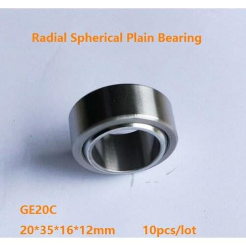 10pcs/lot GE20C GE20UK 20mm 20×35×16×12mm Radial Shaft Spherical Plain Bearing with Self-Lubrication 20*35*16*12mm