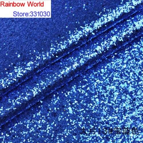 13# roya blue Thick Shiny Vinilic Sequin PU Leather fabric with paillette for DIY wedding decotate KTV hotel Garment(100*138cm)