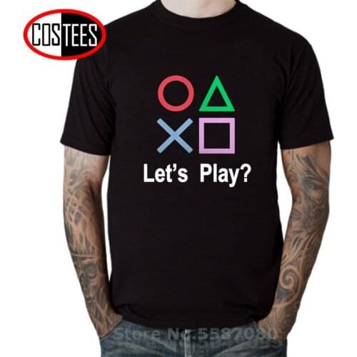 2020 Summer Stylish Video Game Control Button T-Shirt male PS Game Lets Play T Shirt men PS1/PS2/PS3/PS4 Gamer Lover tee tshirt