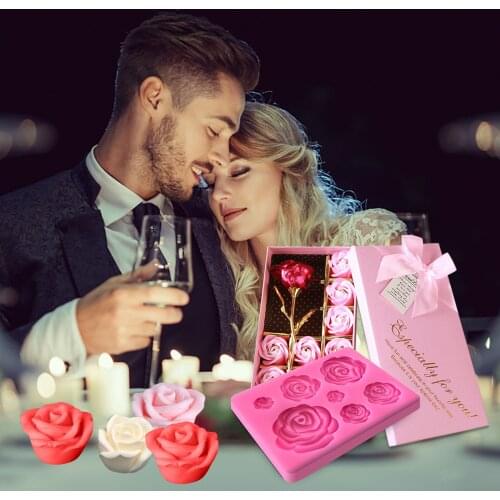 3d Flower Rose Silicone Fondant Cake Mold Soap Jelly Mousse Chocolate Decoration Baking Tool Moulds Reusable Mater Silicone Mold