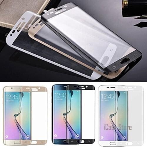 3D Full Coverage Tempered Glass Screen Protector For Galaxy S6 Edge G925F S7 edge G935F Metal Plate 9H Screen Protective Film
