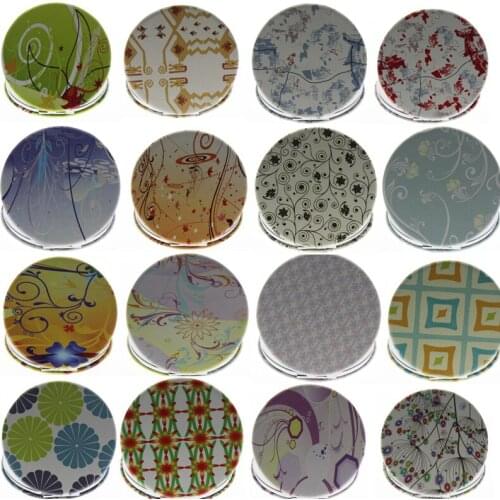 6cm Round Double Side Stainless Steel Metal Portable Folding Makeup Cosmetic Compact Pocket Mirror For Women Girl Child Kid Gift