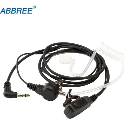 Abbree PTT Mic Air Acoustic Tube In-ear Earpiece Walkie Talkie Headset For Xiaomi Mijia 1S Smart Ham Radio