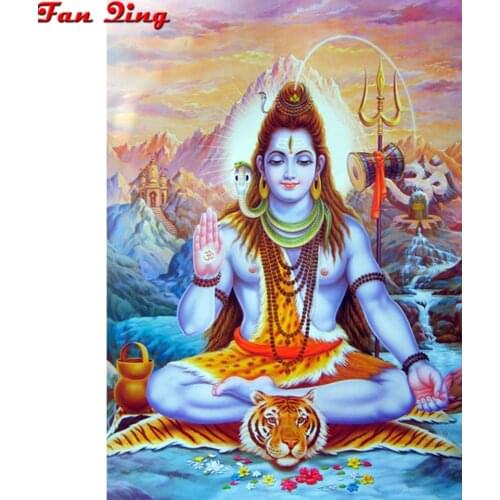 5D Diamond Embroidery Hindu Gods Shiva Diy Diamond Painting Cross Stitch Full Mosaic Square Round Rhinestones Needleworks