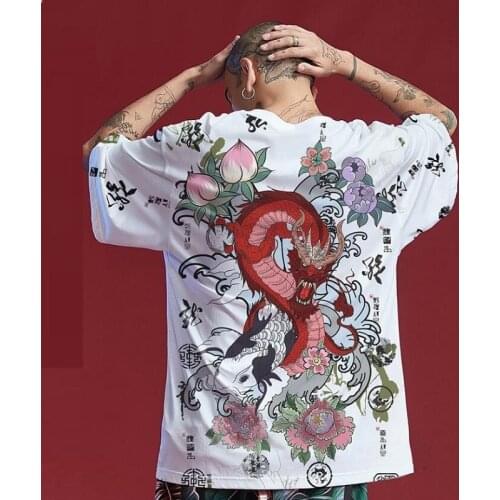 Asian Clothes Harajuku T-Shirt Unisex Hip Hop MenS Tshirt Cool Japanese Top Short Sleeve T Shirt Tops Tees Streetwear FF2706