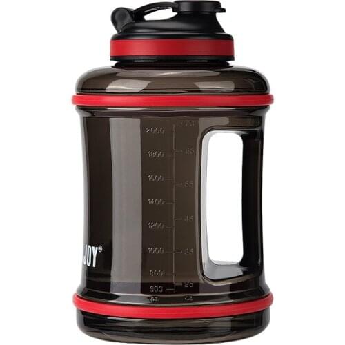 2.5L Wide Mouth Gallon Water Bottle Black Protein Shaker Large Capacity Motivational Sports Gym Cold Water Jug Drink Bottle