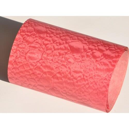 Dyed Sapeli Pomelle Wood Veneers Rose Red 250x15CM Table Veneer Flooring Furniture Natural Material bedroom chair table Skin