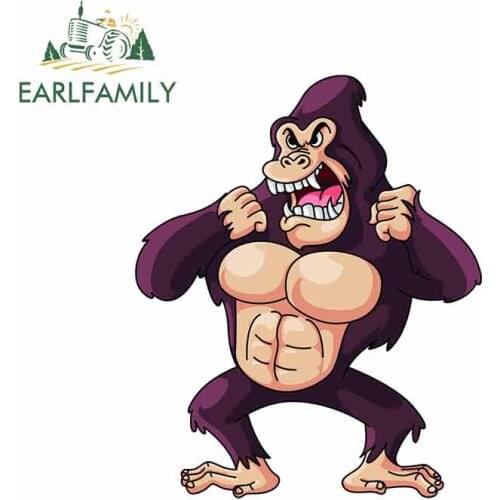 EARLFAMILY 13cm x 10.6cm for Wild Orangutan Cartoon Car Stickers Vinyl JDM Bumper Trunk Truck Graphics Windshield Bumper Windows