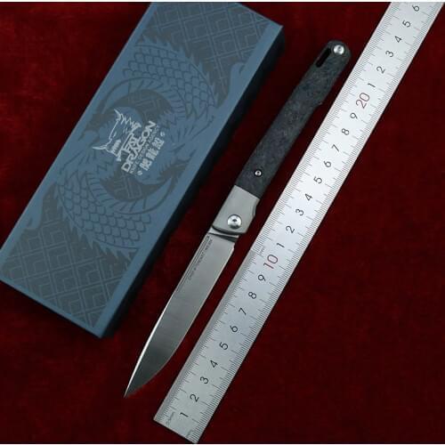 Fat Dragon Knife Design Agency New Folding Knife M390 Blade Titanium+CF Handle Outdoor Trekking Camping Hunting Fruit EDC Tools