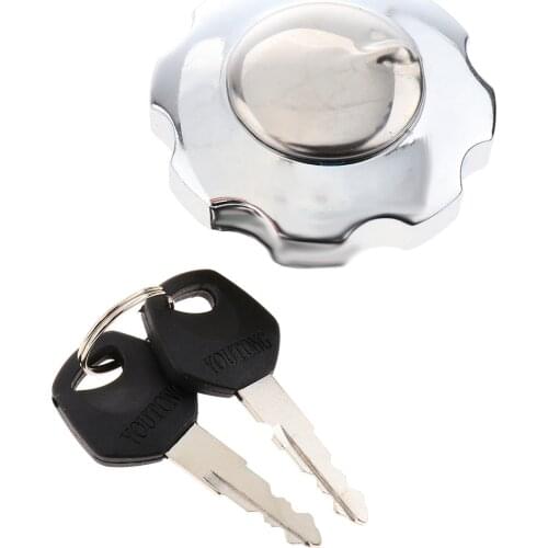 Glossy Sliver Motorcycle Gas Tank Cap Lock Keys For ZJ125 CG125