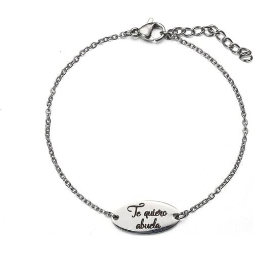 Customized Engraved Te Quiela Abuela Pulseiras Gift for Best Grandmother Bracelet Women Jewelry Personalized Love Grandma Bijoux