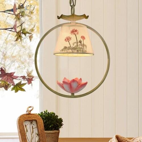 European style new Chinese bedroom single head balcony staircase aisle room restaurant small pendant lamp LO7293