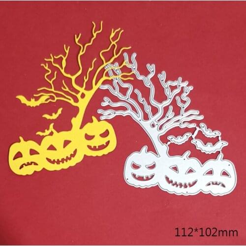 Metal Steel Cutting Die Halloween Pumpkin Tree Craft Knife Blade Punch Die Stencils for Scrapbooking Paper Card Making Die