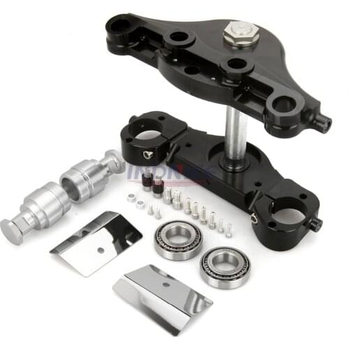 Motorcycle CNC Billet FLHT wheel KO Raked 21" 23" Wheel Triple Trees Kits For Harley Touring street glide FLHX 1997-2013