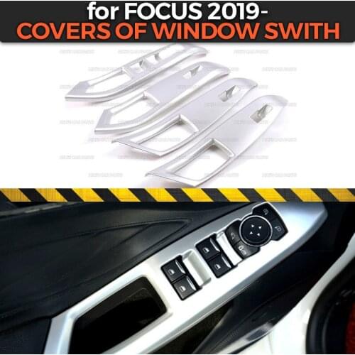 Covers of window swith case for Ford Focus 2019- ABS plastic 1 set / 4 pcs molding decoration car styling