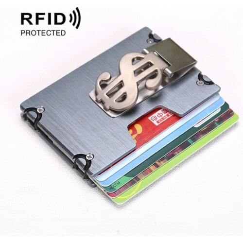New Fashion Wallets Slim Aluminum Alloy Credit Card Pockets RFID Blocking Metal Money Clips Purse Mini Wallets