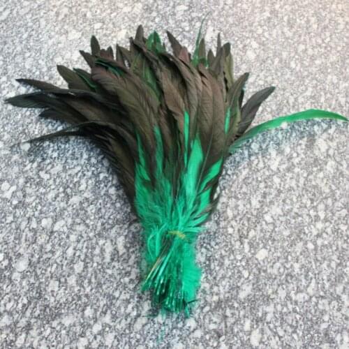 Wholesale 50pcs/lot natural green Beautiful Rooster feathers 30 - 35cm 12 -14Inch