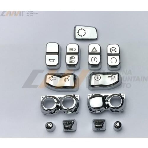 Switch housing buttons 13pcs chrome case for Harley Street Glide Special FLHXS FLHX FLHTCU/L FLHTK FLTRXS FLTRU FLHR 2014-2016