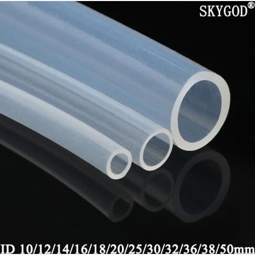 3/5M Food Grade Clear Silicone Rubber Hose OD 1 2 3 4 5 6 7 8 9 10 11 12 14 16 18 25 32 50mm Flexible Transparent Silicone Tube