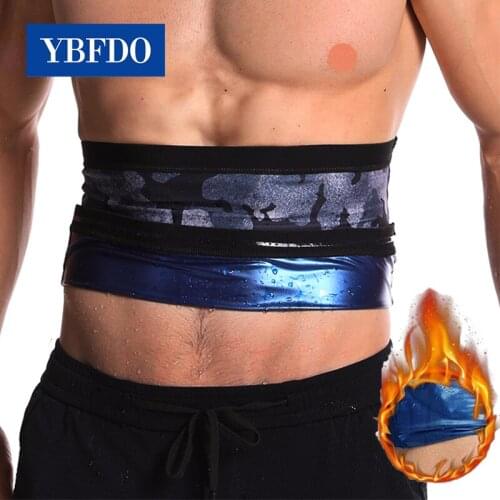 YBFDO Waist Trainer Body Shaper Belt men Camouflage ion coating Sauna Sweat Girdle Slimming Belly Reducing Shaper Tummy Workout