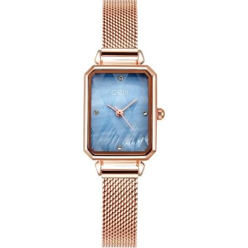 Rectangle Bracelet Watches Women Stainless Steel Mesh Rose Gold Waterproof Women Watch Ladies Quartz Watches relogio feminino