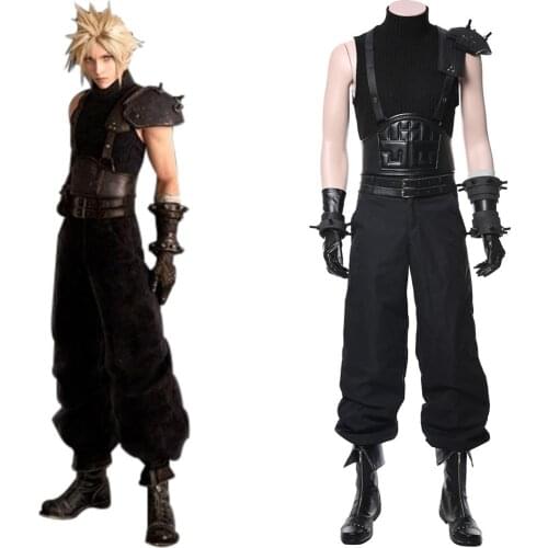 Remake Final Fantasy VII Cloud Strife Costume FF Cloud Cosplay Uniform Outfit Adult Halloween Carnival Costume Men Women Custom