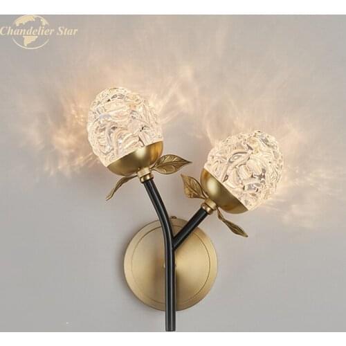Luxury LED Wall Lamps New Design Gold Pine Cone Glass Wall Lights Sconce Bedroom Living Room Corridor Indoor Lighting Fixture
