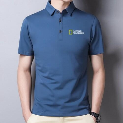 National Geographic men polo shirt new summer half-sleeved solid color clothes Business Social high quality camiseta masculina