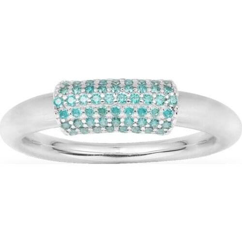 SOELLE Top Quality Fashion Pure 925 Sterling Silver Large Lagoon Blue Link Hoop Ring Women Luxury Brand Valentine Series Jewelry