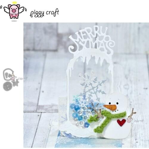 Piggy Craft metal cutting dies cut die mold Snowman decoration Scrapbook paper craft knife mould blade punch stencils dies