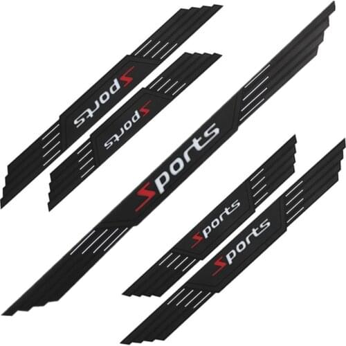 Universal Rubber Car Door Scuff Sill Cover Panel Step Protector Rear Guard Bumper Scratch Non-slip Pad Cover Sport Style