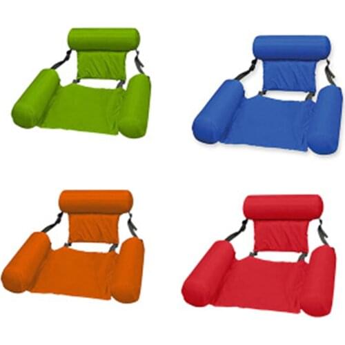 Water Hammock Recliner Swimming Pool Inflatable Mat Floating Bed Foldable Summer Air Mat Cushion Water Sleeping Lounger Chair