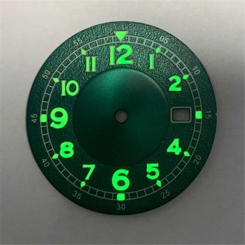 Green Luminous Dial 33.5MM Watch Dial for NH35 /NH36 /7S /4R Movement Parts