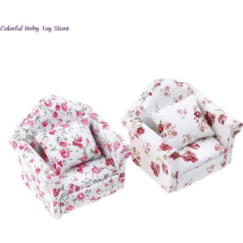 1/12 Dollhouse Sofa Miniature Sofa Doll House Furniture Living Room Accessorie For Children Kids Gift Simulation
