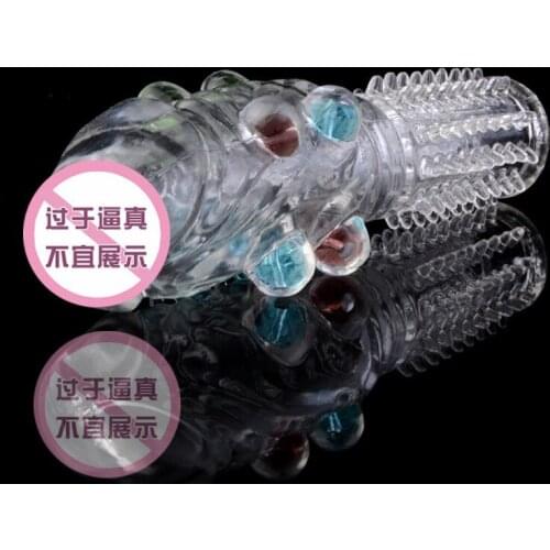 1Pcs Fan Qie Mei Big Head Crystal Penis Sleeve Penis Extender Condoms Dildo Spike Special Condoms Male Sex Product Cock Rings