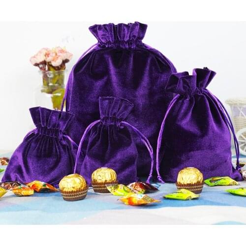 10pcs Drawstring Bags Velvet Pouch Candy Bags Storage Bag For Christmas & Wedding Party Jewelry Bags
