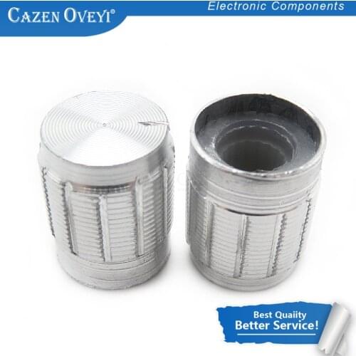 10pcs/lot aluminum alloy 13*17mm 15*17mm potentiometer 13*17 15*17 knob rotation switch volume control knob black silvery