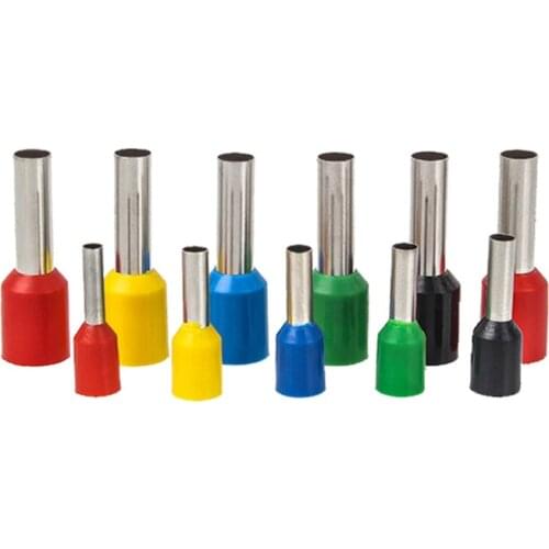100PCS Insulated Ferrules Crimp Terminal Cord End Wire Connector E0508 E7508 E1008 E1508 E2508 Electrical Wire Terminal Eletrico