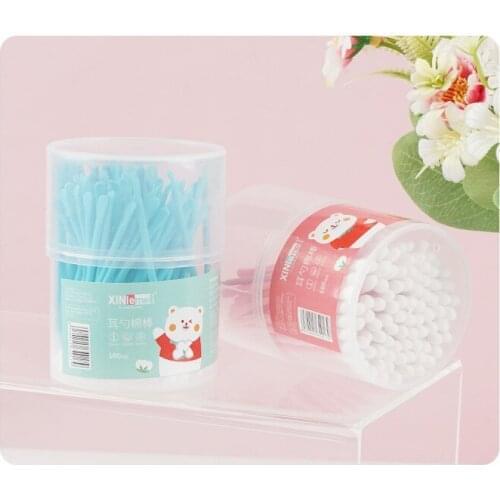 100pcs/ Pack Double Head Cotton Swab Women Makeup Cotton Buds Tip For Medical Wood Sticks Nose Ears Cleaning Health Tool