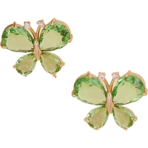 2pcs Butterfly Stud Earring 3D Dainty Butterfly Stud Set with 925 Post Colorful Butterfly Earrings for Women and Girls TT@88