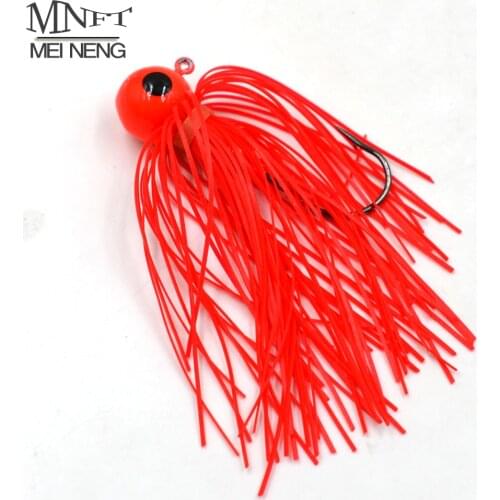 MNFT 2Pcs Jig Head Bait Fishing Pesca Saltwater Fishing Lure Silicone Skirt Trolling Tackle Beard Hi-carbon Steel Hook