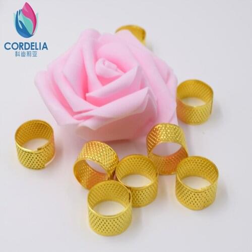 2016 new fashion zakka golden color 10 pcs vintage circular Pin Needle Shield as sewing tool set embroidery finger protertor